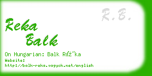 reka balk business card